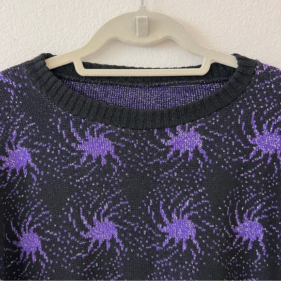Vintage Funky Whimsygoth Metallic Reversible Grandmacore Sweater SZ L/XL - Picture 3 of 15